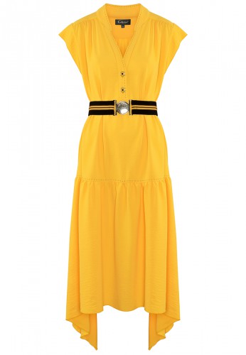 Letnia sukienka w kolorze żółtym 