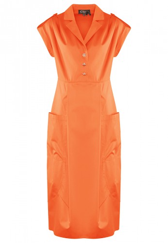 Bawełniana sukienka w kolorze pomarańczowym